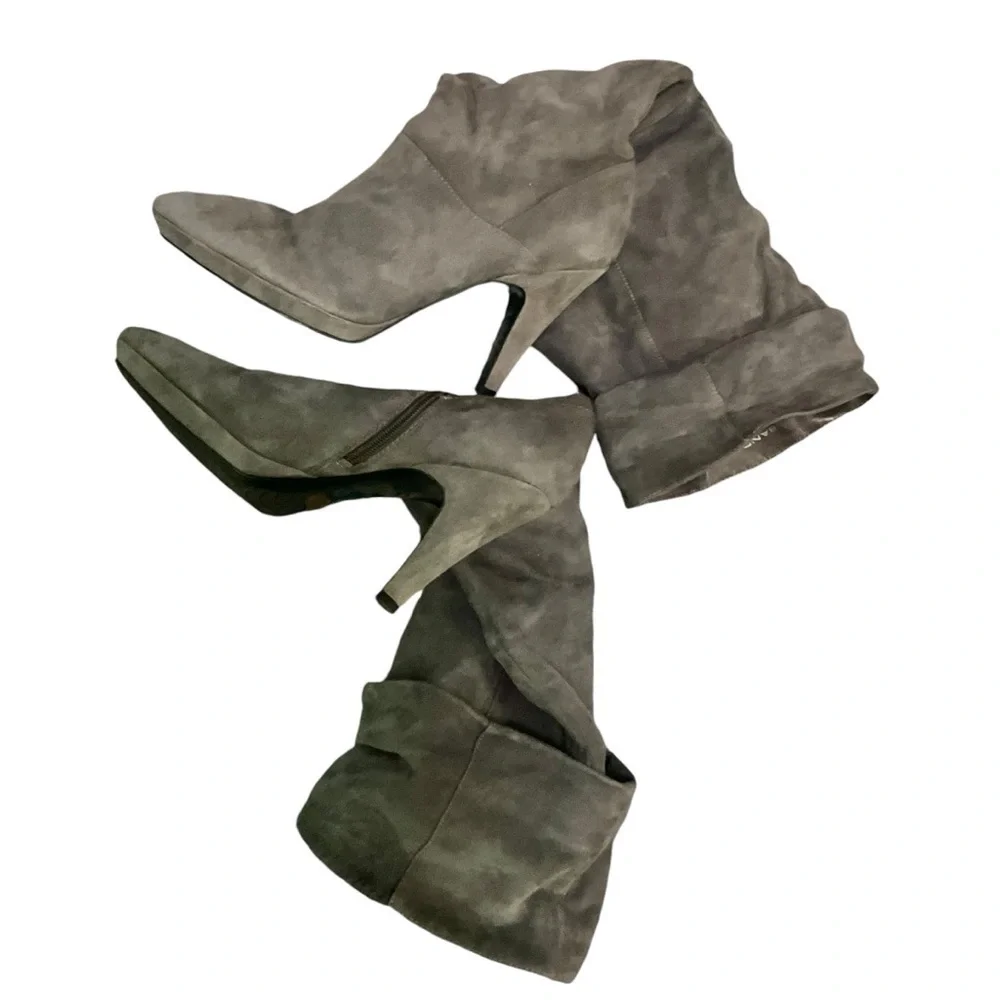 VNTG Bandolino Jess Slouch Tall Gray Suede Boots - Picture 3 of 14